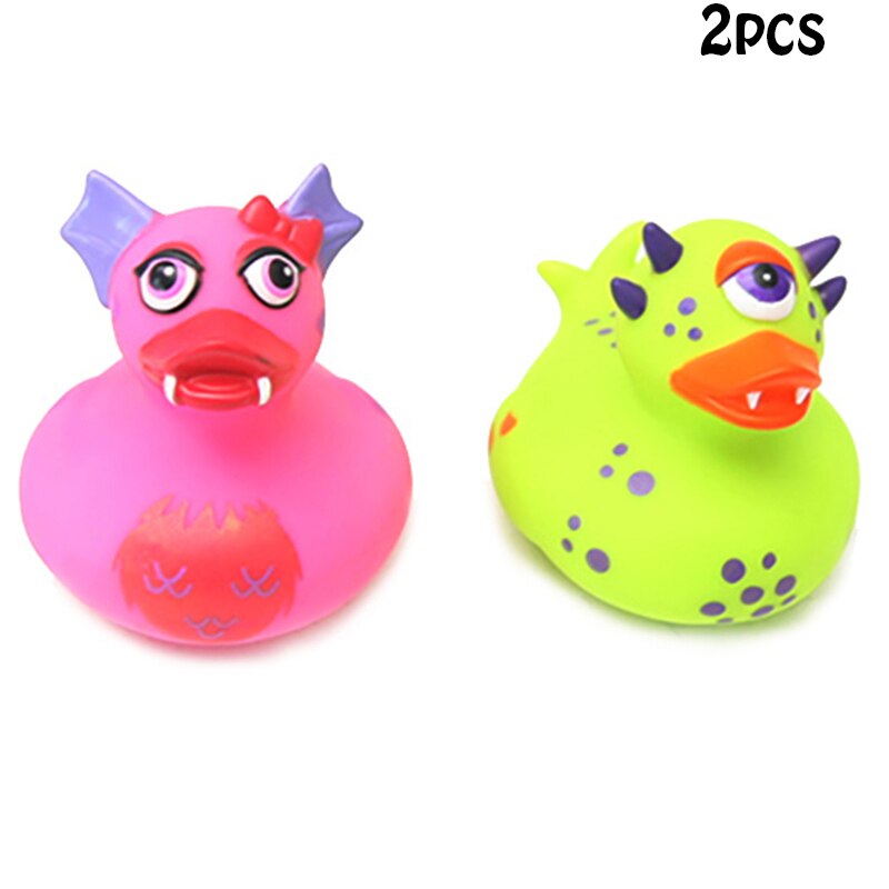 ESALINK 7Pcs 8-10CM Bad Spielzeug Rrubber Ducks Baby Bad Spielzeug 5 Große 2 Kleine Kombination Ente kinder Bad Spielzeug: YA009U-2pcs