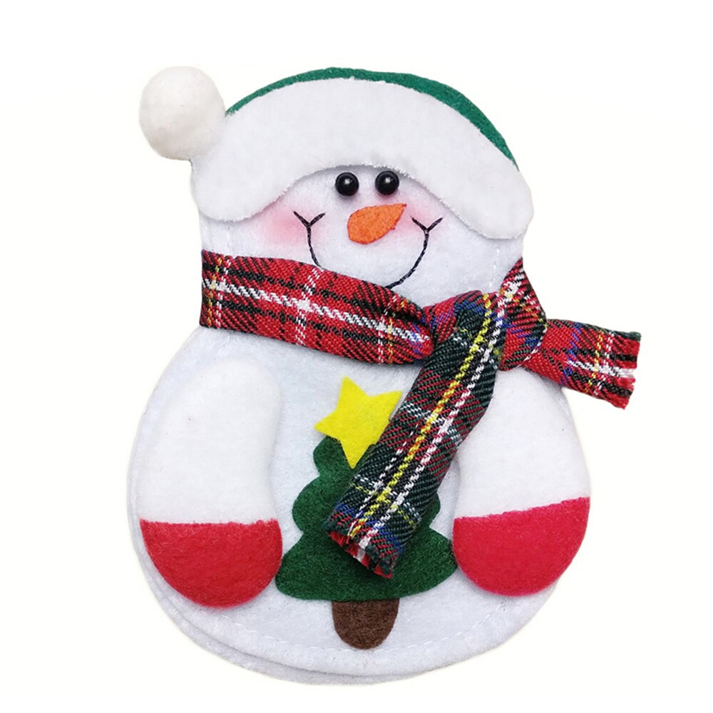 8 Uds muñeco de nieve decoraciones de Navidad soporte para bebida bolsa Navidad adornos navideños para el hogar Mesa