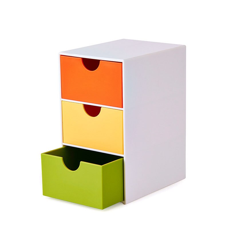 Organizador de escritorio Kawaii, caja de almacenamiento de maquillaje, contenedor de 3 estantes, cajón, estante para enviar pegatinas, decoración del hogar, suministros de oficina 2022