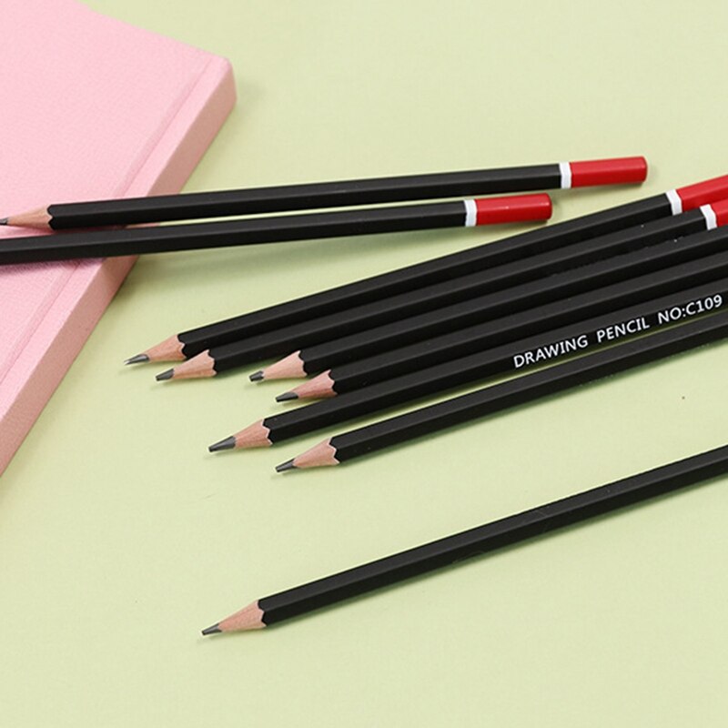 Sketch Pencil Set Sketching Drawing Kit Wood Pencil Pencil Iron Box for Painter Students Art Supplies