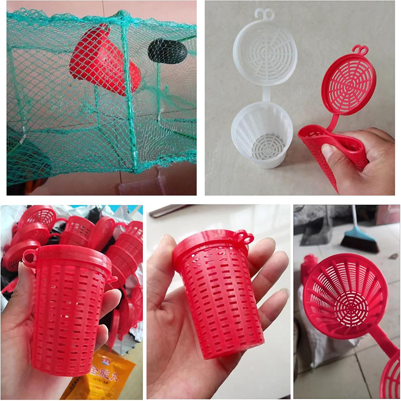 10 stuks Visaas Kooi Val Vis Lokken Feeder Mand Houder Plastic Aas Emmer