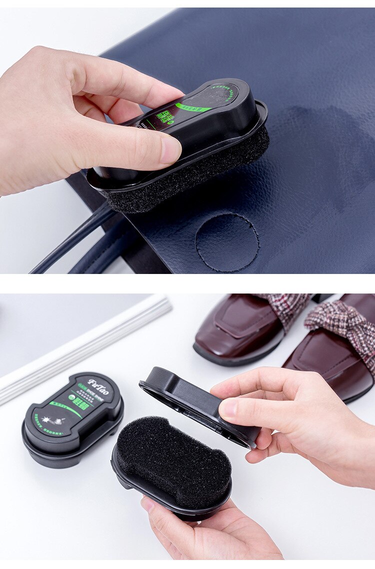 Home double-sided leather shoe polish Shing colorless wax brushing sponge shoe polishing tool