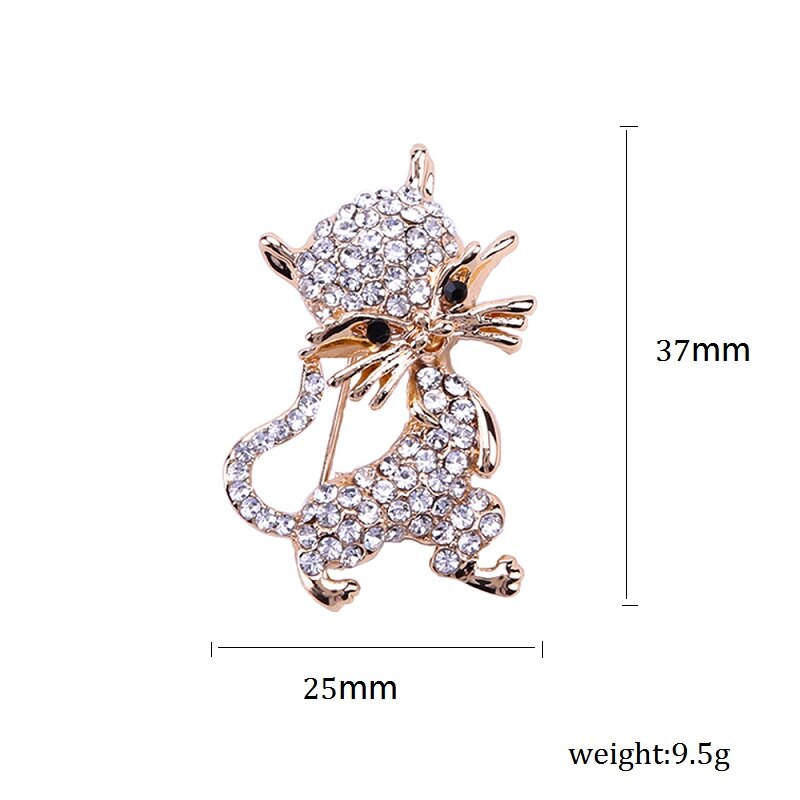 Classique cristal Camel chat chien abeille Animal strass broche broches Antique or métal écharpe épingles bijoux fête vêtements décors: Cat 01