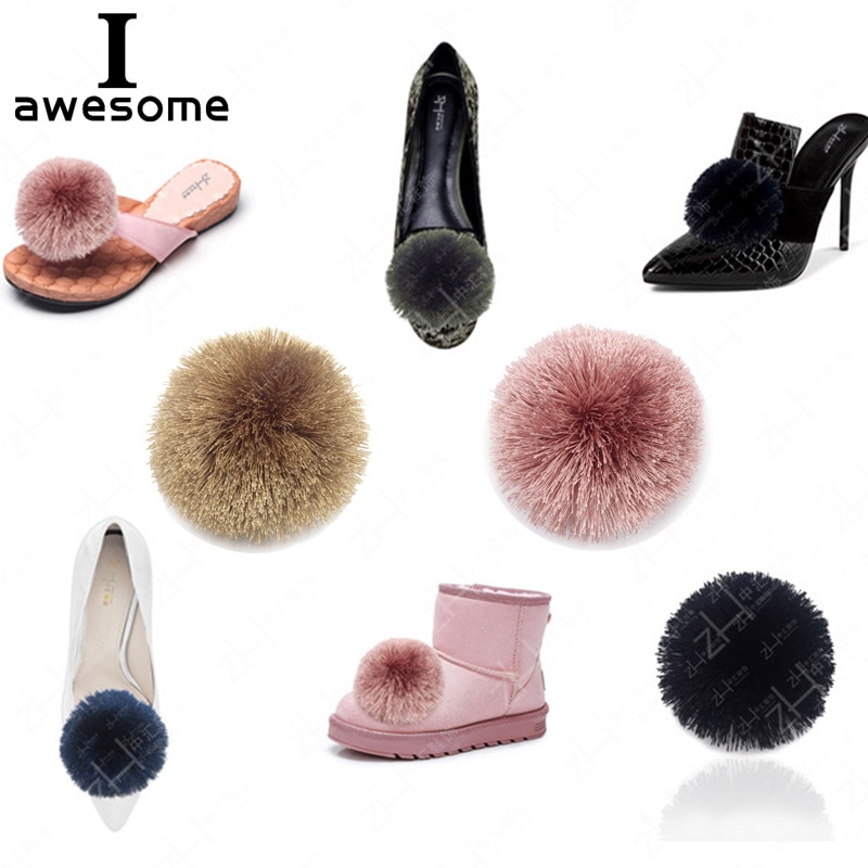 Bricolage poilu balle gland de mariée de mariage chaussures accessoires pour talons hauts sandales bottes manuel strass chaussures décorations