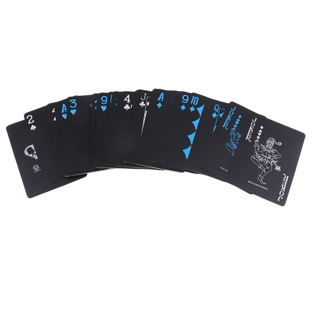 1 Deck Black Waterproof Plastic Poker PVC Playing Cards Game Pokers