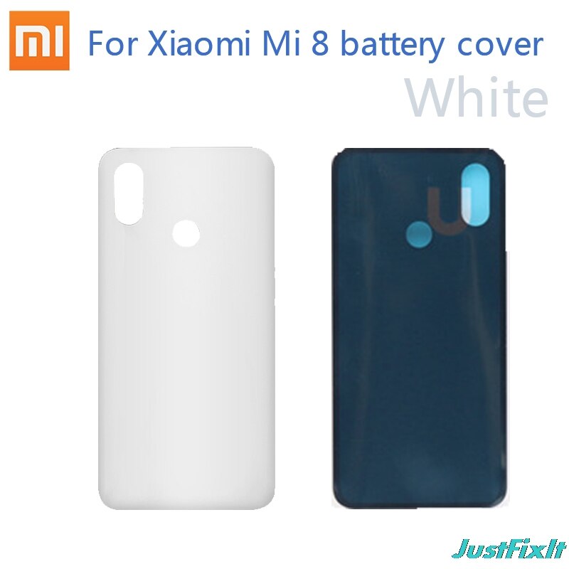 Originele Batterij Cover Voor Xiao Mi Mi 8 Back Glass Cover Back Door Vervanging Voor Mi 8 Batterij Cover Case, achter Behuizing Cover: white