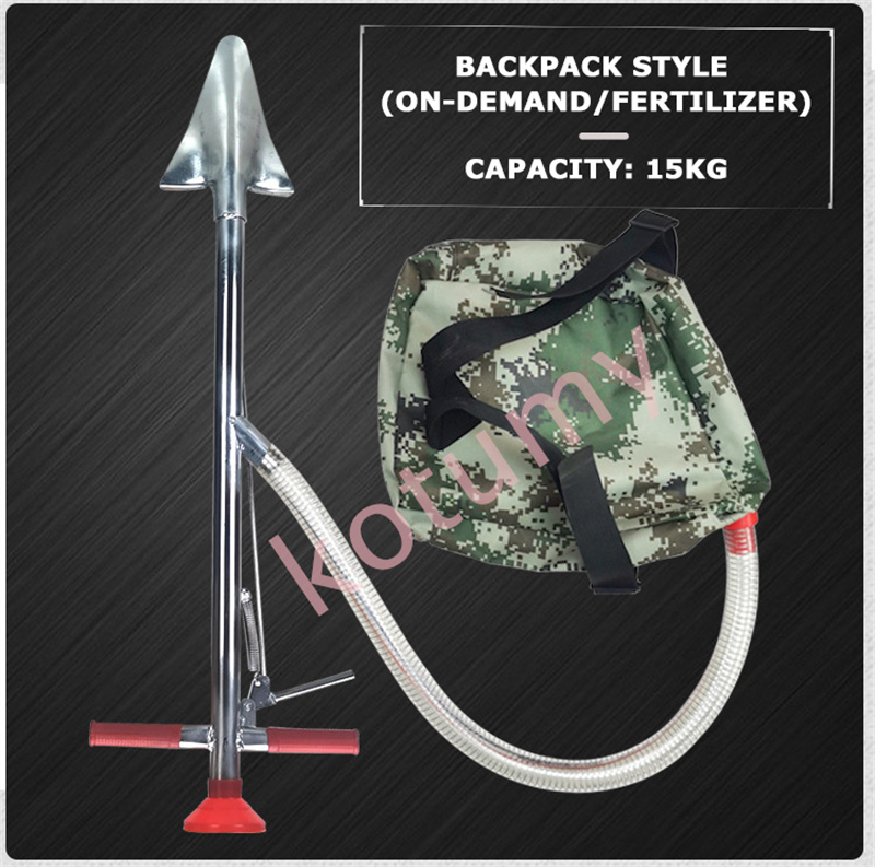 Agricultural Fertilizer Applicator Corn Fertilizer Spreader Manual Fertilizer Tool Top Dressing Machine Seed On-demand with Back: Silver