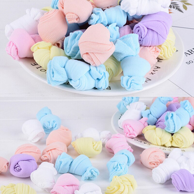 10 paires de chaussettes colorées pour enfants été chaussettes bonbons pour enfants heureux