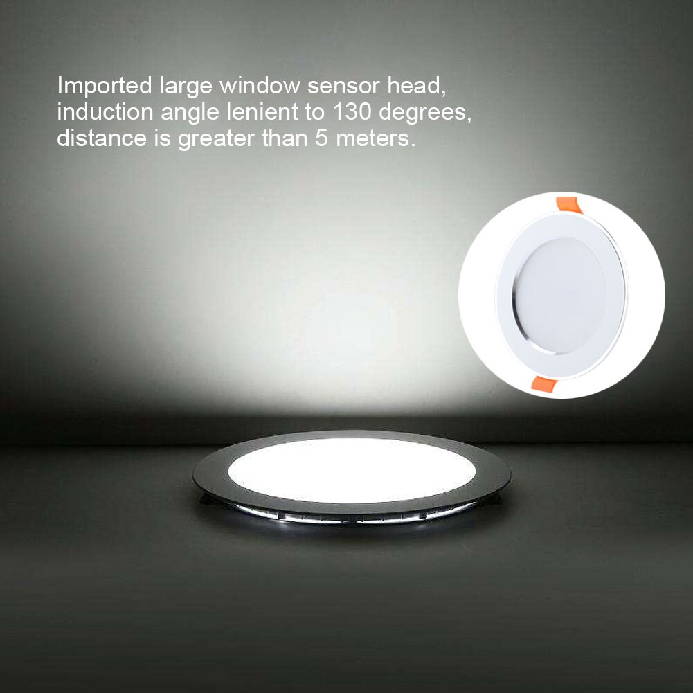 AC85-265V 9W Ceiling Lamp LED Ceiling Panel Light Human Body Motion Sensor Induction Downlight