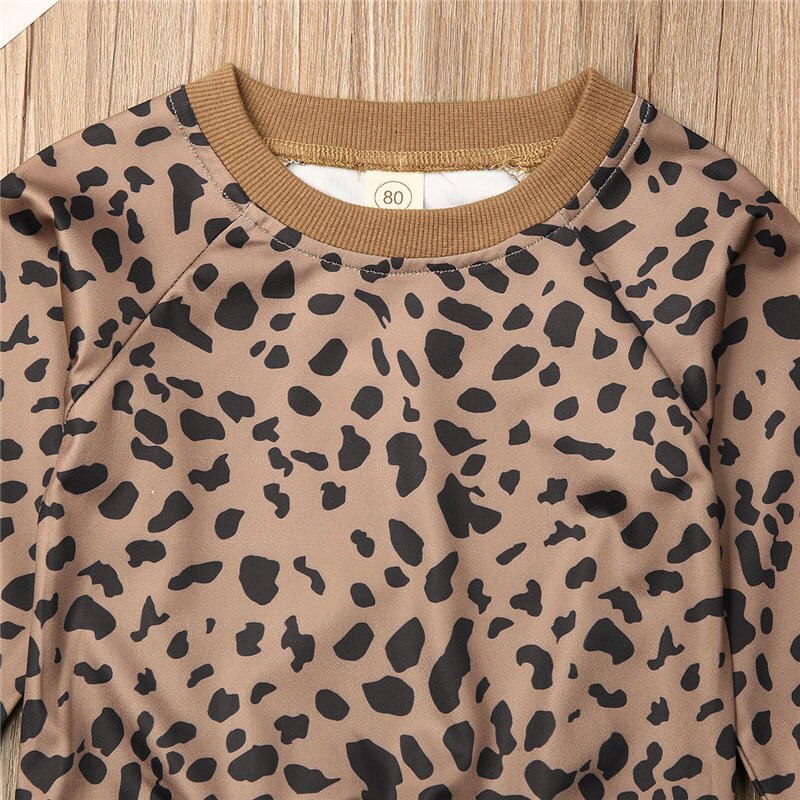 0-2T Bambino Ragazze Top Infantile Del Capretto Manica Lunga Leopard Camicetta Bambino Del Bambino Dei Bambini Pullover Top Vestiti Delle Ragazze di Autunno