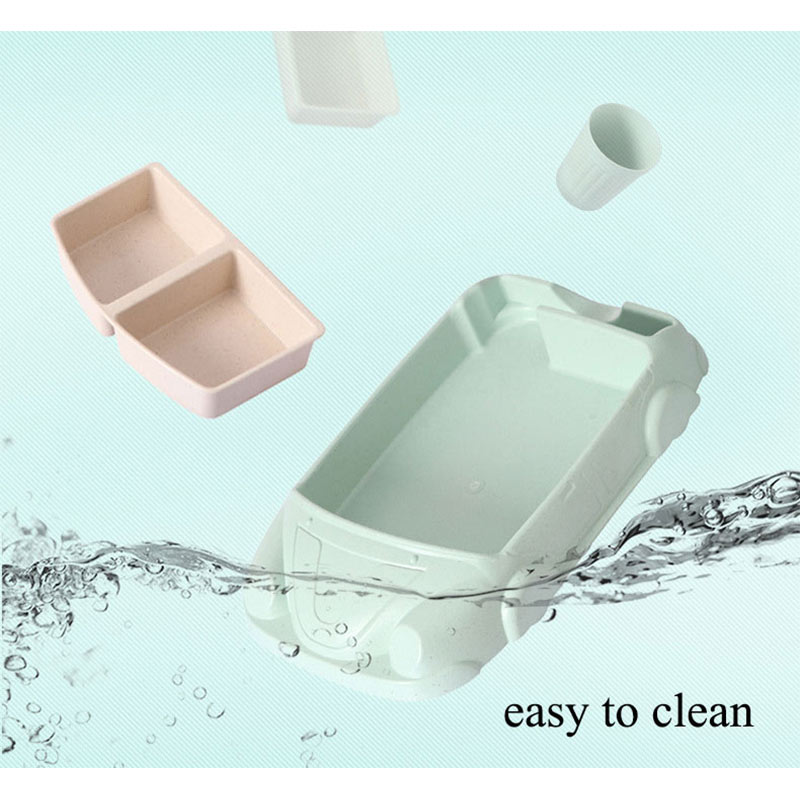 Kreative Karikatur Auto Platte Baby Geschirr einstellen Bambus Faser Platte + Tasse sub-Netz Schüssel freundlicher Geschirr einstellen Fütterung Gerichte