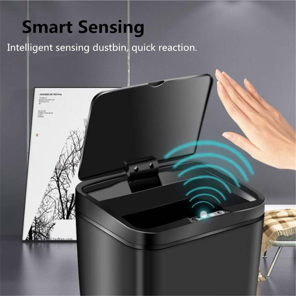 12L Home Intelligent Trash Can Automatic Sensor Dustbin Smart Sensor Electric Waste Bins PP Plastic Eco-Friendly Dustbin Househo