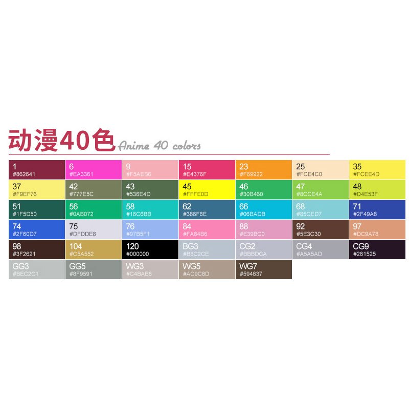 TOUCHNEW-Conjunto de rotuladores de doble punta, set de 30/40/60/80/168 colores, rotuladores permanentes de alcohol para dibujo artístico: E