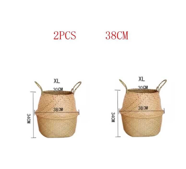 Algen-Weidenkorb, Rattan, hängender Blumentopf, Aufbewahrung von schmutzigen Kleidung, WF1015: Weiß