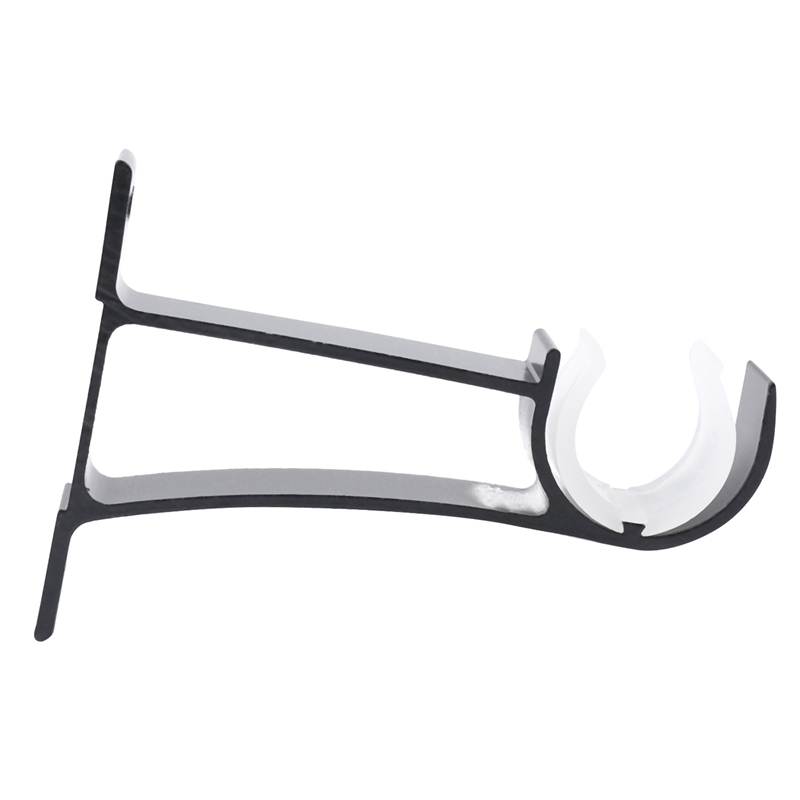 24 Pack Single Curtain Rod Brackets For Drapery Rod Aluminum Alloy Heavy Duty Curtain Rod Holders (Black)