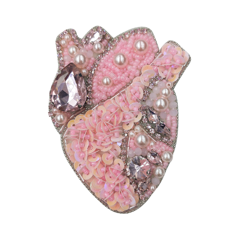 Steentjes Kraal Oog Rode Harten Patches Voor Kleding Geborduurde Applicaties Naai Menselijke Organen Bloem Diamant Badges Stickers