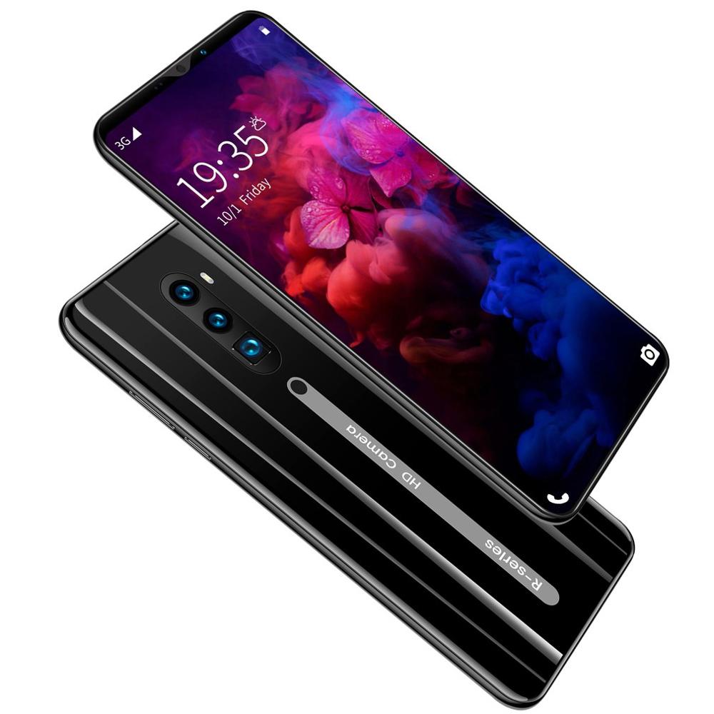 Rino3 Pro 5.8 Inch Screen Android Phone Purple Water Screen Smartphone Solid Color Mobile Phone Cool Shape: blackUS