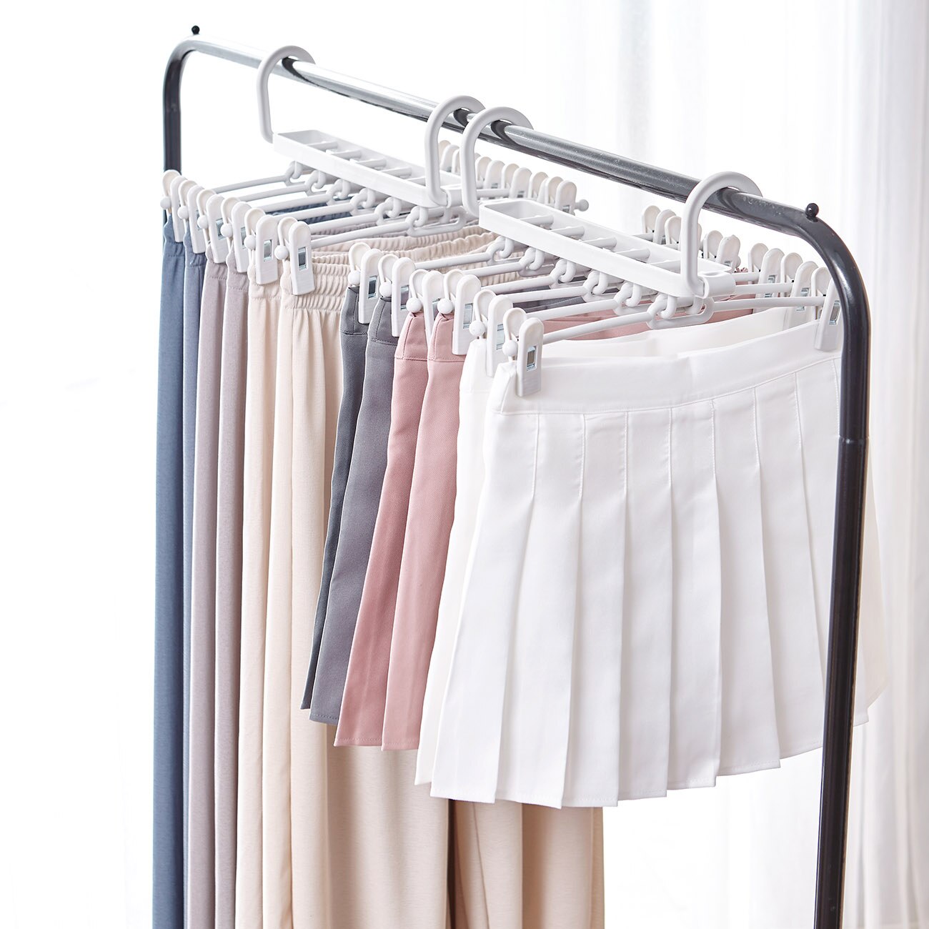 6 In 1 Multifunctionele Broek Rack Naadloze Kleding Magazijnstellingen Plastic Kleren Droog Rack Closet Organizer Broek