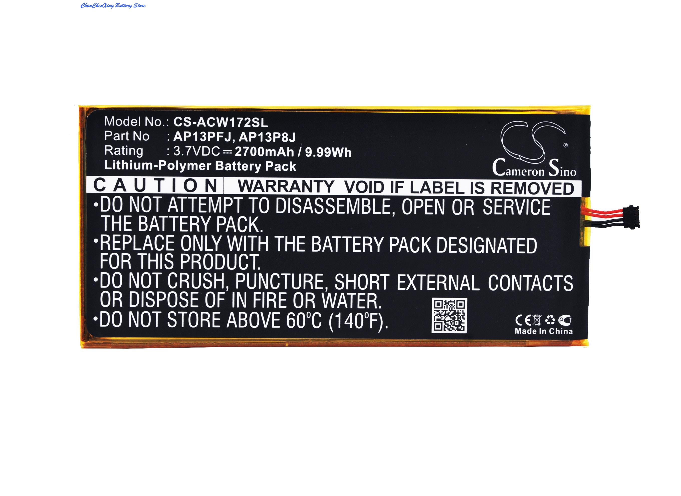 Cameron Sino 2700mAh Batterie AP13P8J, AP13PFJ für Acer Iconia B1-720, Iconia B1-720-81111G01nki, Iconia B1-720-L804