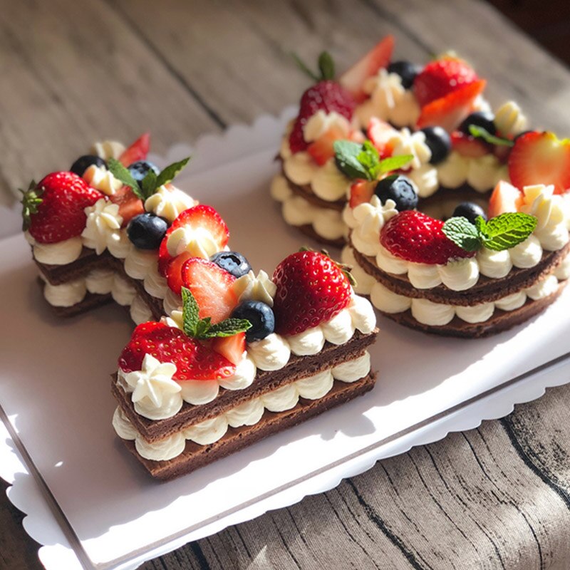 Numbers Cake Mould Set PET Decorating Baking Mold DIY Kitchen Tool For Birthday Pastry B88