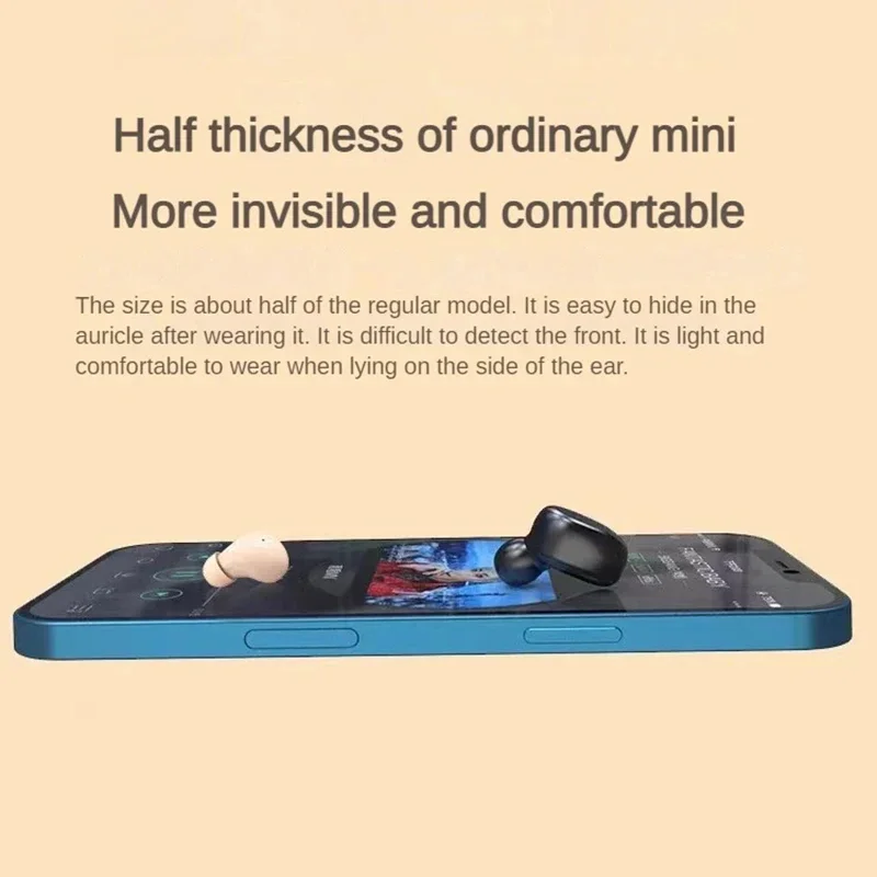 Auriculares invisibles inalámbricos para dormir, cascos ligeros con Bluetooth 5,3 pulgadas, pequeños auriculares ocultos para teléfonos móviles universales