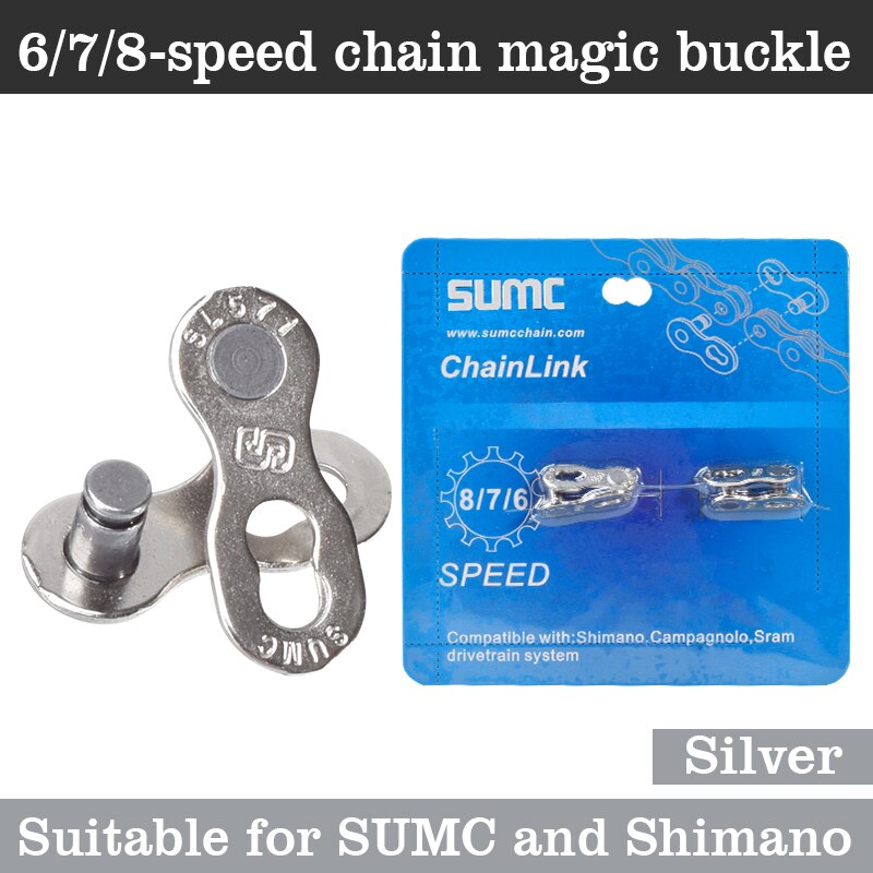 2 Pairs Bike Chain Magic Master Missing Link 6/7/8s 9/10/11/12s Chain Link Connector Bike Quick Magic Buckle Button Master Links: 6-7-8s silver