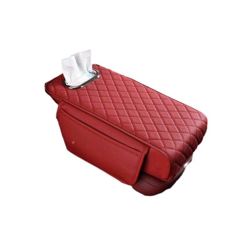 Auto-armsteun box pad verhoging universele pad Auto verhoging tissue opbergtas met zak Centrale kussensloop