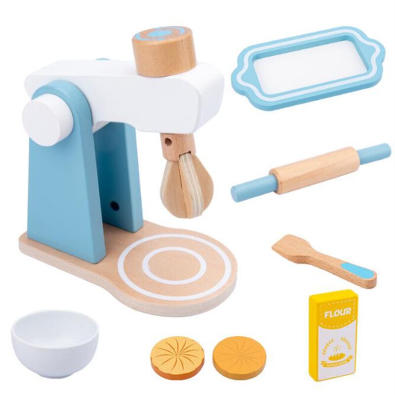 Giochi di cucina Giocattolo di Simulazione di Legno Macchina Da Caffè Tostapane Mixer Macchina Spremiagrumi Casa di Apprendimento Precoce Giocattoli Educativi Regalo: 4