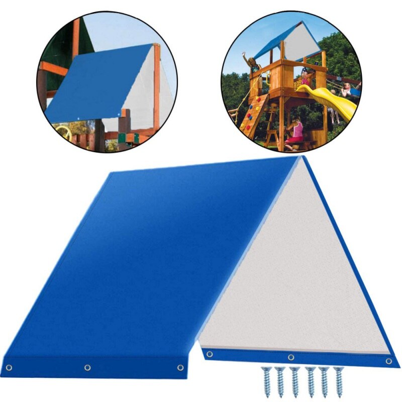 132 X 226cm Awning Waterproof Tarp Children's Playground Roof Canopy Outdoor Sun Protection Rain CoverA2: Blue
