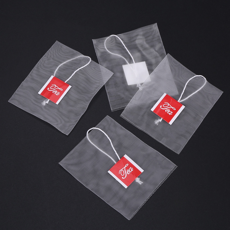 Sachet de thé pyramide 1000 pièces, 5,5X7Cm, sachet de thé filtre en Nylon, étiquette à chaîne unique, sachet de thé vide Transparent