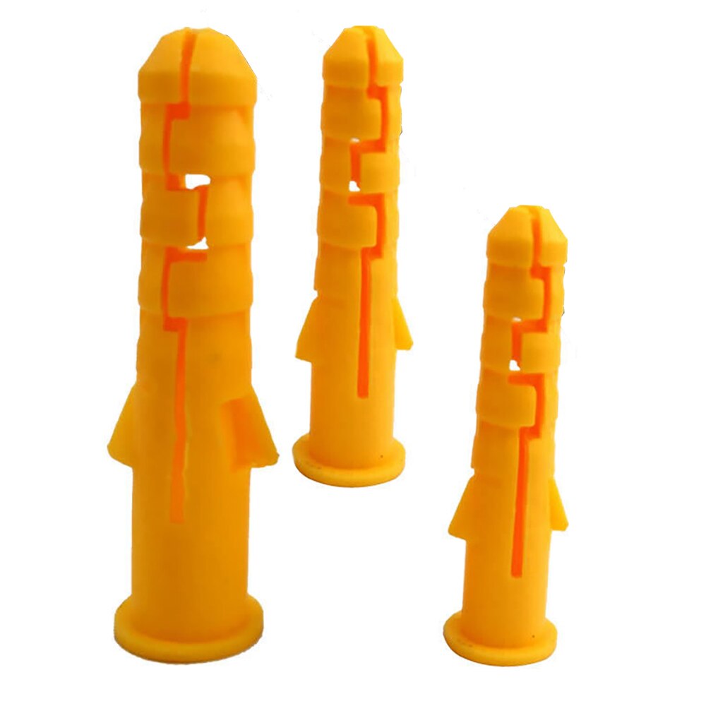 Vis de dilatation en plastique | Ancres en plastique rainurées 300 pièces Hotting M6 Tubes de dilatation muraux en plastique, Tubes de dilatation