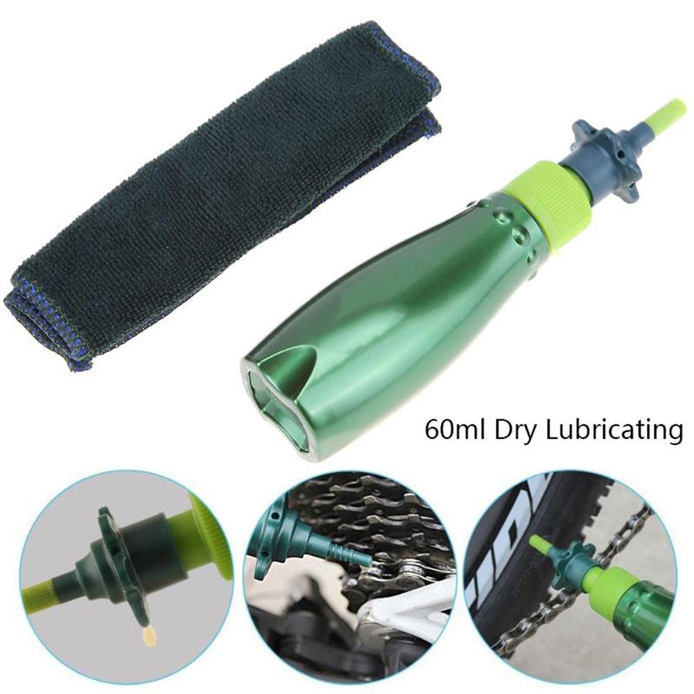 60ML Bike Teflon Dry Lubricating Lube Bicycle Chain Oil Bearing Flywheel Brakes Rust Bike Chain Care Tools With Cleaning Cloth