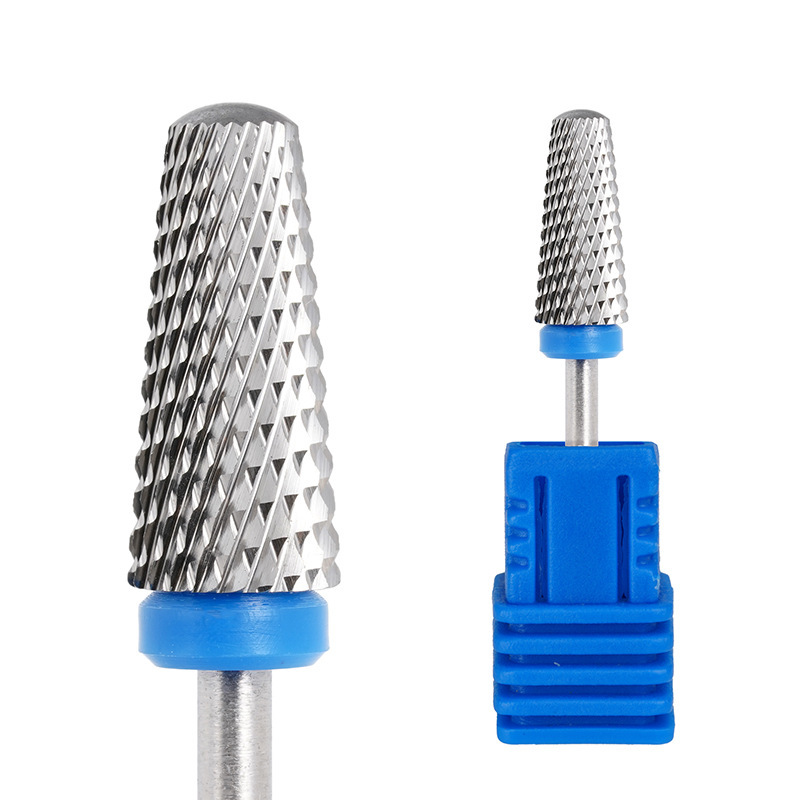 Brocas para uñas de acero de tungsteno 5 en 1, fresa para taladro eléctrico para uñas, máquina de manicura, accesorios para lima de uñas, broca: Azul
