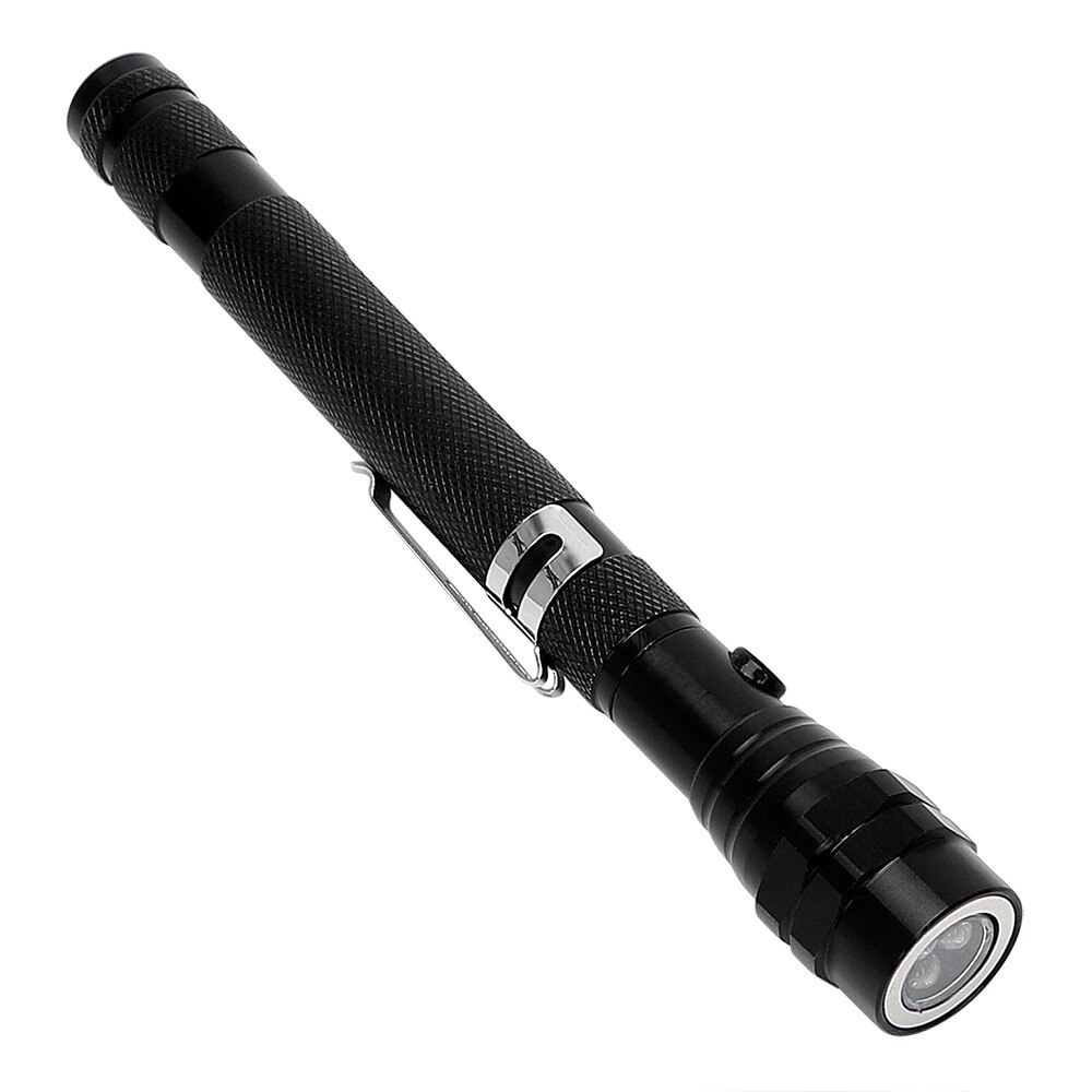 Pocket 3 Led Telescopische Flexibele Uitschuifbare Led Zaklamp Fakkel Magnetische Kop Pick Up Tool Licht: Black