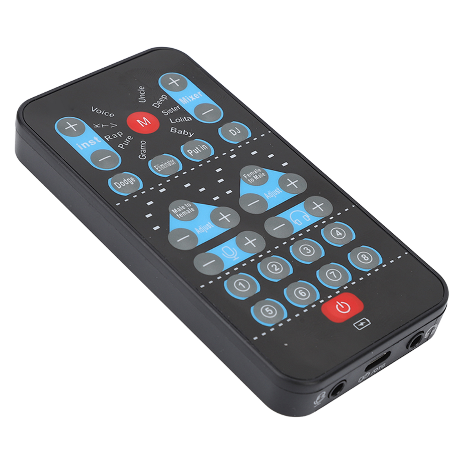 Mini Voice Changer Card 8 Sound Effects Support Multi Languages Beautification Handheld Sound Card for Mobile Phone Computer