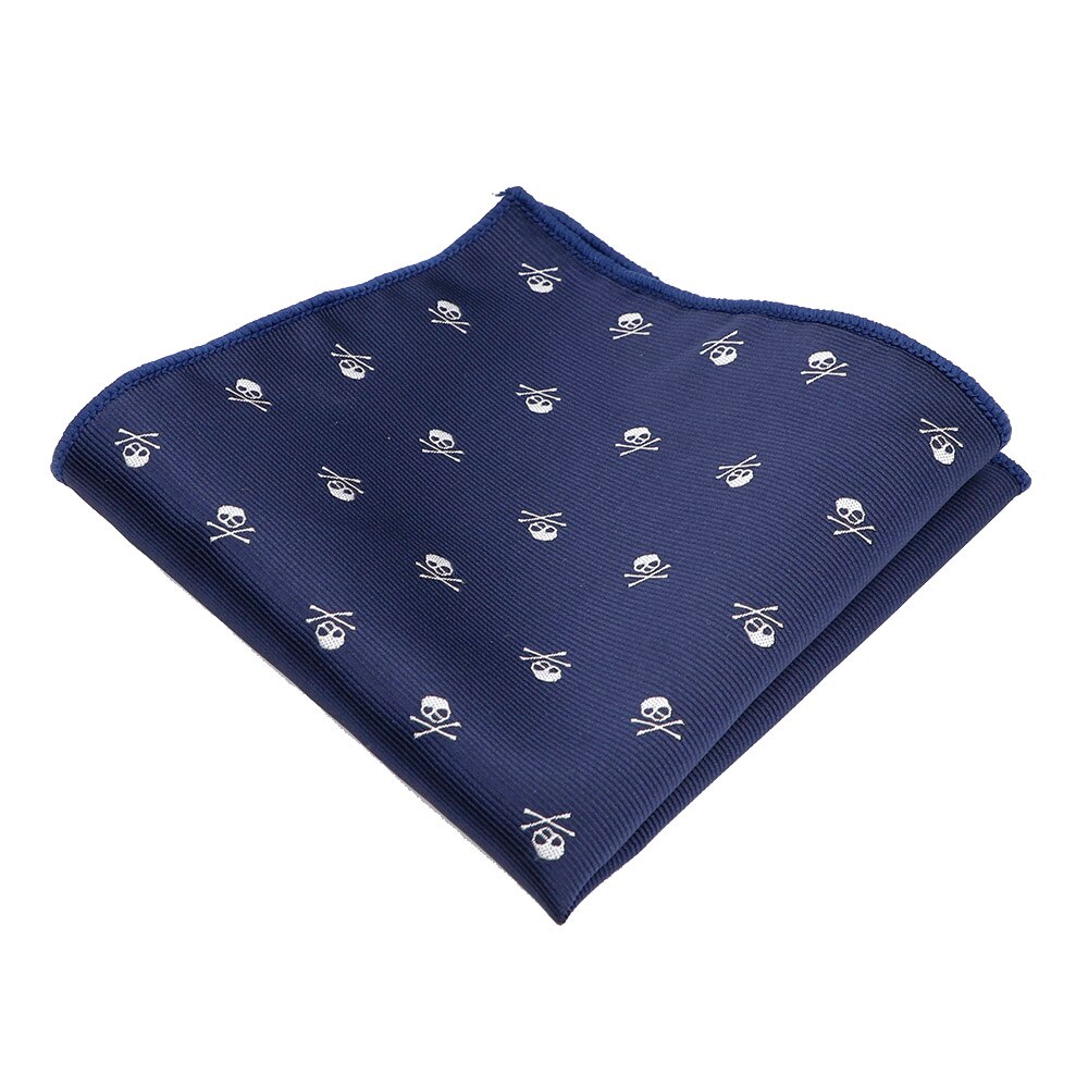 Pañuelo cuadrado de bolsillo para hombre, pañuelo de Calavera, azul, rojo, negro, 26x26CM, traje de pañuelo, toalla de pecho para de boda y negocios: 4