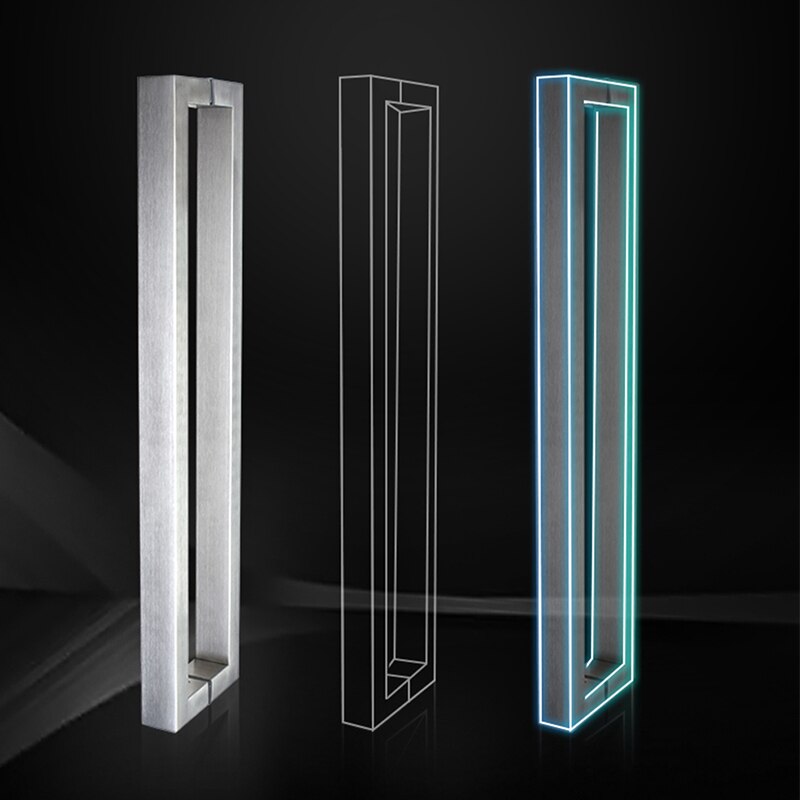 Door handle Square tube handle glass door wooden door stainless steel 304 material door hardware glass door hardware