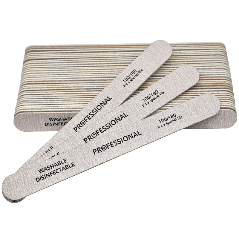 100 stk neglefil 100/180 træslibebufferblok pedicure manicure uv gel neglelak pro neglefile kunstige neglespidser