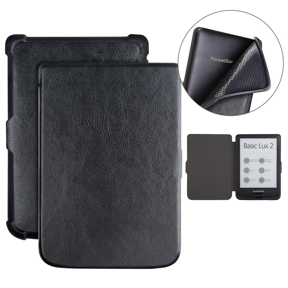 Slim magnetyczne inteligentne etui do Pocketbook 627 616 632 633 dotykowy Lux 4 dotykowy HD 3/podstawowe Lux 2 pokrywa: 616 tpu black