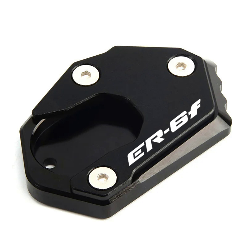 Para ER-6F er6f accesorios de motocicleta soporte lateral extensión de caballete placa de soporte: Negro