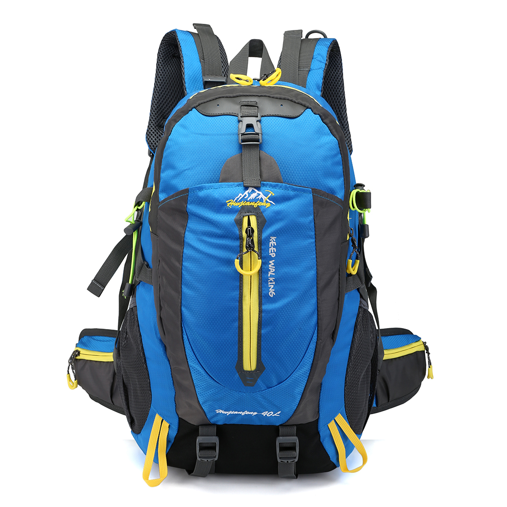 40L wasserabweisender Reiserucksack Camping Wandern Laptop Tagesrucksack Trekking Klettern Rucksäcke für Männer Frauen Wanderzubehör: Blau