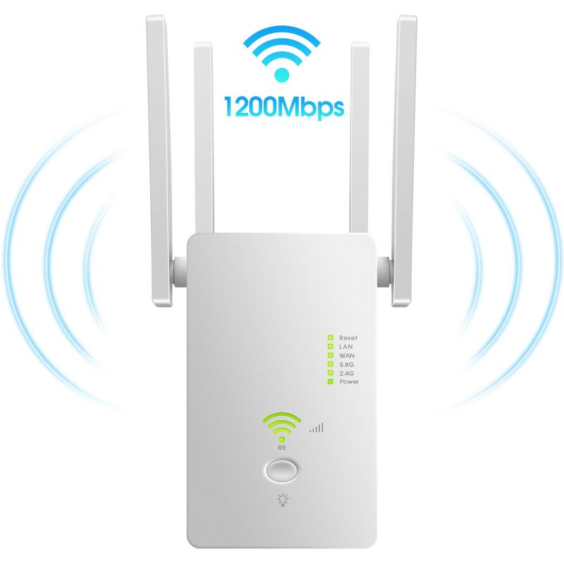 Wireless WiFi Repeater 1200Mbps Router Wifi Booster 2.4G Wifi Long Range Extender 5G Wi-Fi Signal Amplifier Repeater Wifi
