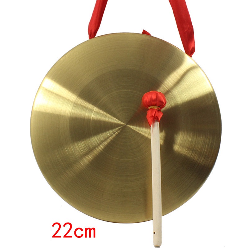 Diameter 15/22/32cm Chinese Copper Gong Hand Gong Opera Percussion Instruments with wooden Beater