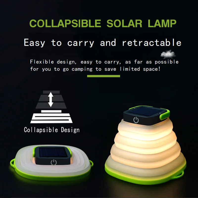 Lámpara de iluminación Solar novedosa y exótica para exteriores, luz LED portátil, linterna plegable, lámpara de Camping, recargable por USB