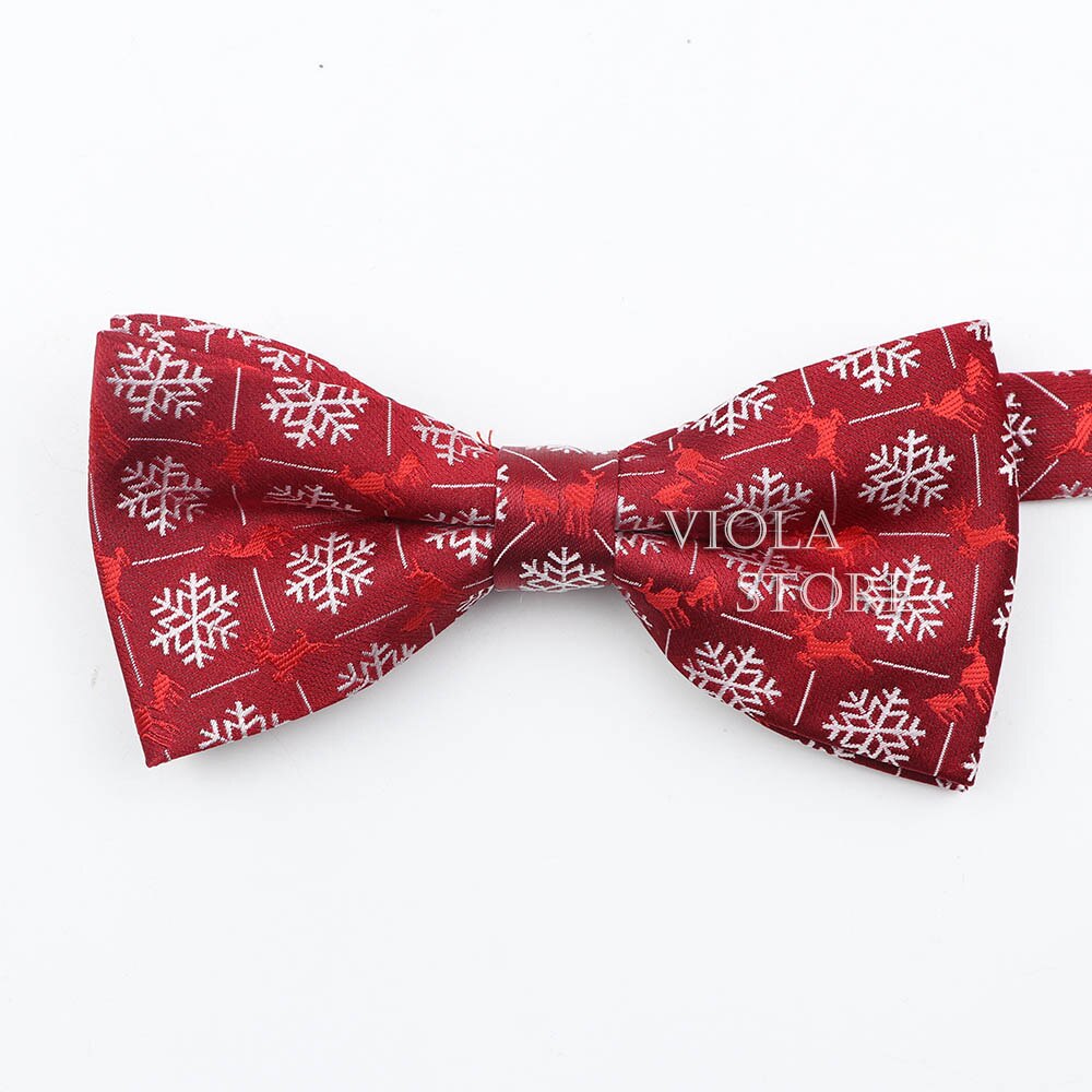 Pajarita de Papá Noel, padre e hijo, conjunto de poliéster, copo de nieve, para Navidad, para hombres y niños, accesorio para corbata: Adult 5