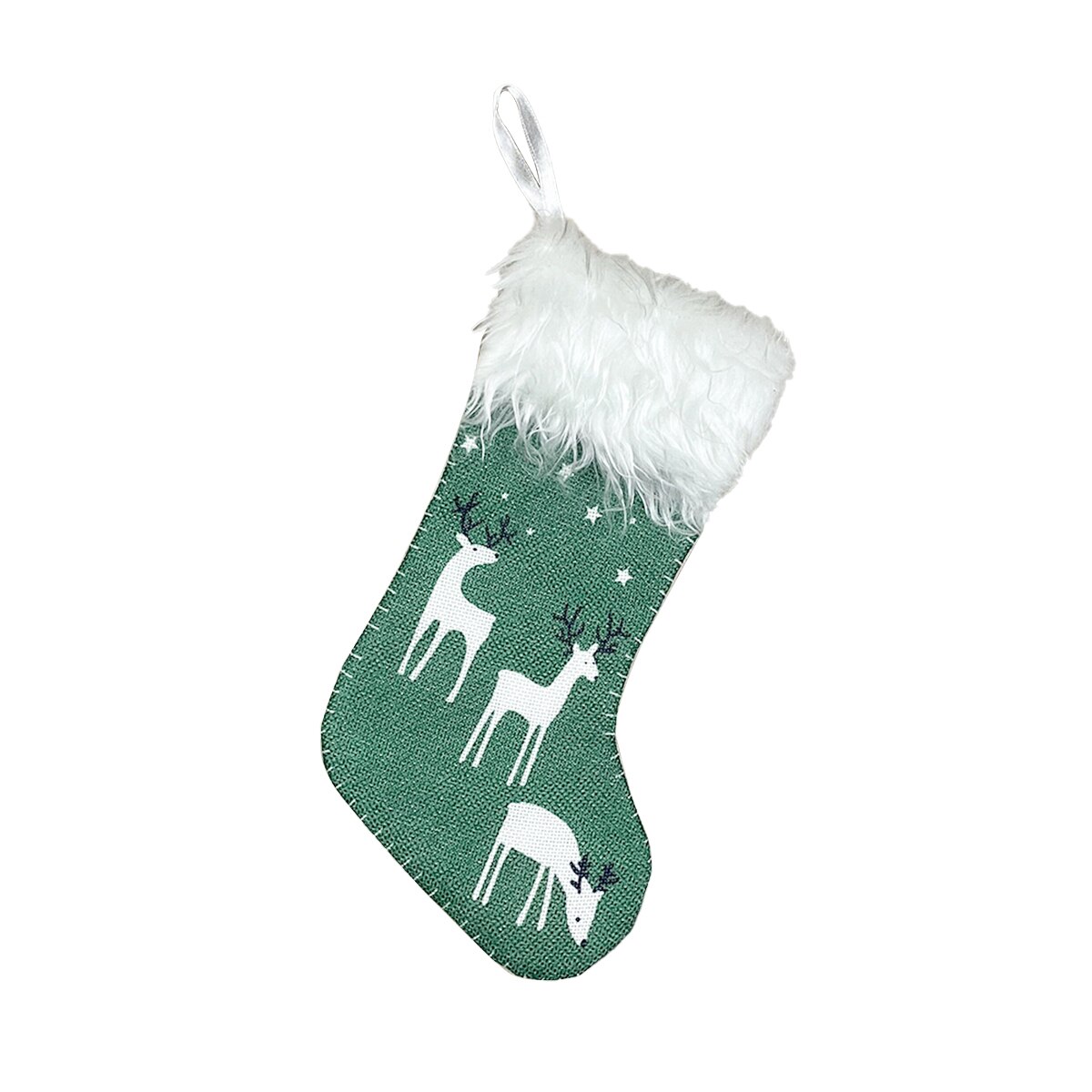 10PC /set Small Size Christmas Stockings Cute Elk Printing Christmas Stockings Festival Decoration: B