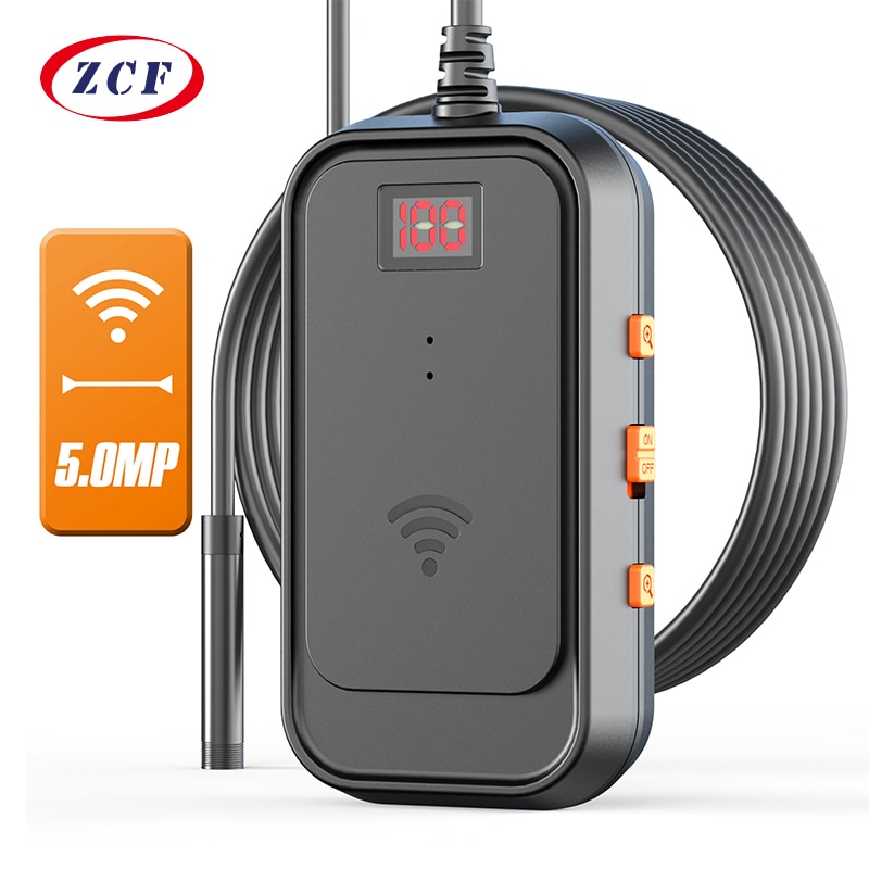 F260 WIFI Endoskop Kamera Echt 5,0 mp HD1920P 3X Digital Zoomen 8MM Objektiv 8 LED-leuchten Starre Kabel IP68 wasserdichte Endoskop Kamera
