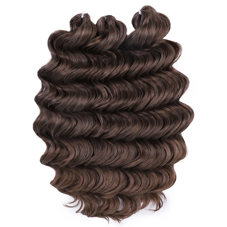FREEDOM Hair Synthetic Deep Wavy Twist Crochet Hair 24 Inch /60cm Ombre Brown Blonde White Braiding Hair Extensions MANASI Hair: T1B/613