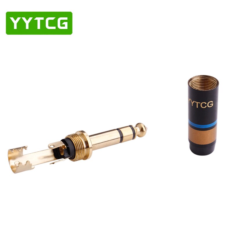 1 pz Jack Stereo 6.35mm 6.3mm connettore Jack maschio 6.35 spina altoparlante connettore Audio placcato in oro: Default Title
