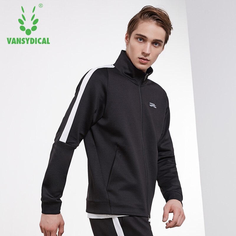 Vansydical, chaquetas deportivas de otoño para hombre, cuello levantado con cremallera, ropa deportiva de manga larga, Tops, chaqueta deportiva para ejercicio al aire libre, chaqueta para correr